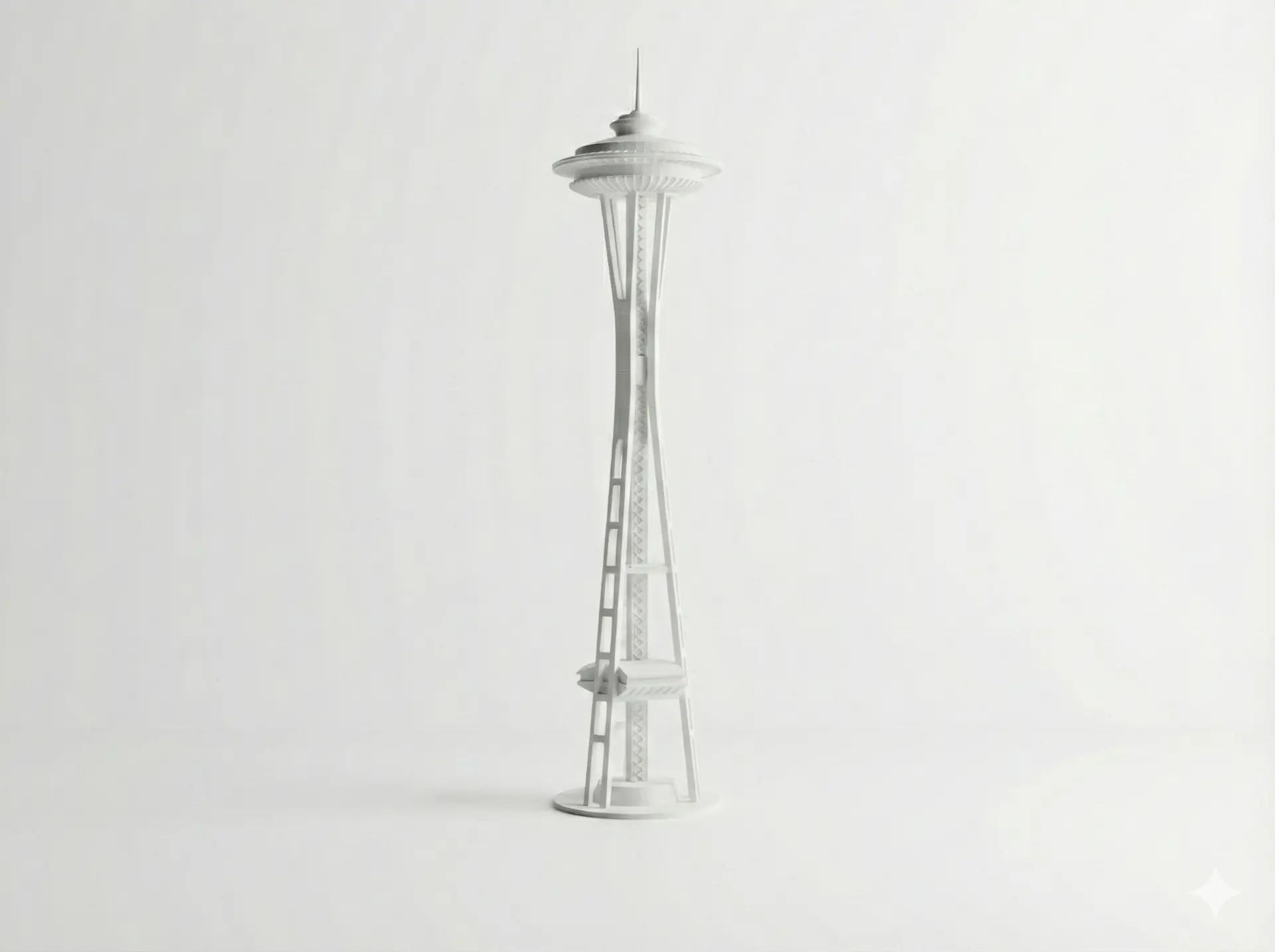 Maquette imprimée en 3D d’une tour d’observation surmontée d’une soucoupe